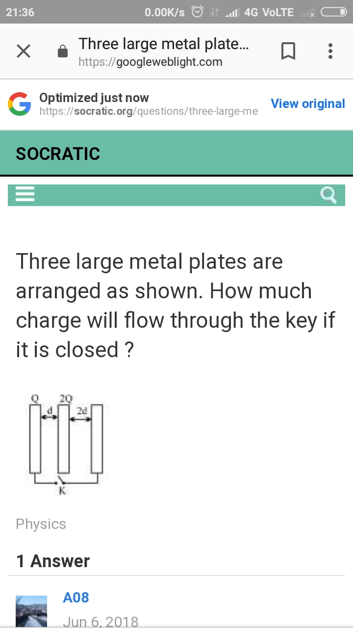 Question image for If the charge is placed at the centre of one side